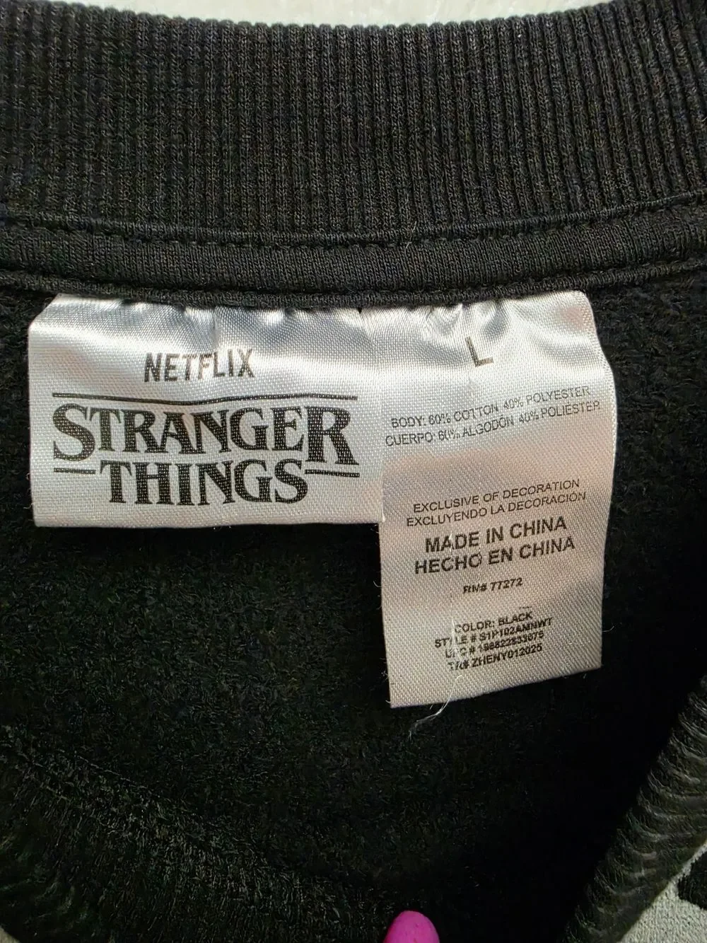 Nwt Men's Netflix Stranger Things Crewneck Sweatshirt, Size L